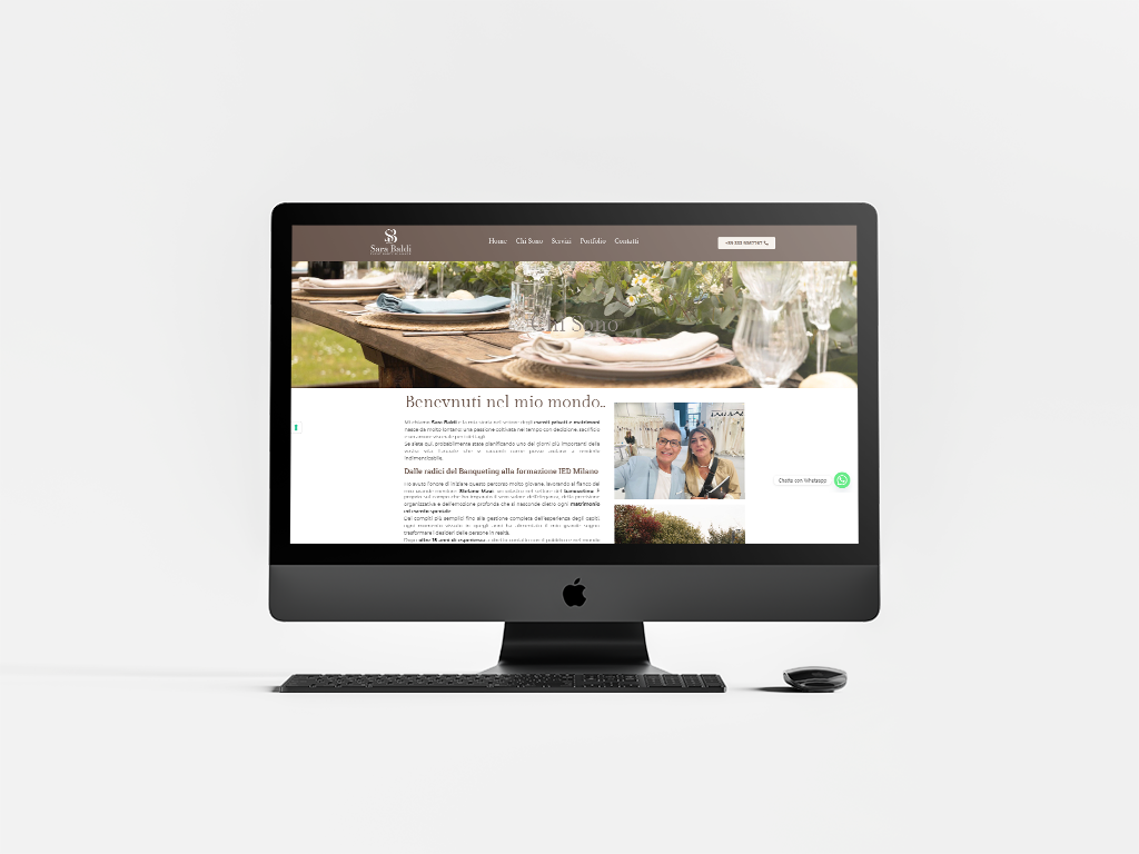Presentazione dei servizi nel sito web Sara Baldi Event Planner