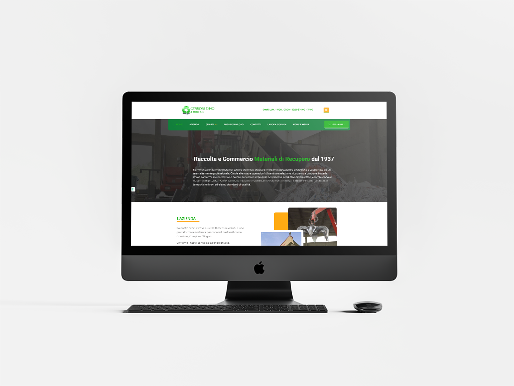 Homepage del sito Cerroni per il recupero dei materiali