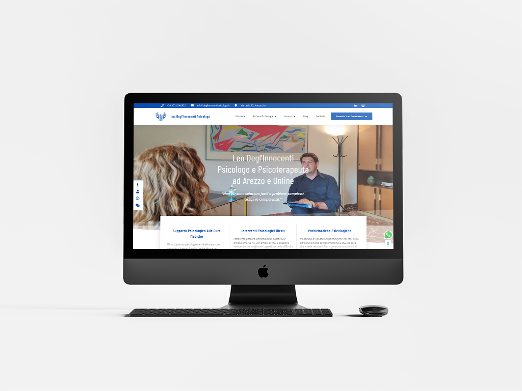 Homepage del sito Deglinnocenti Psicologo dopo il restyling