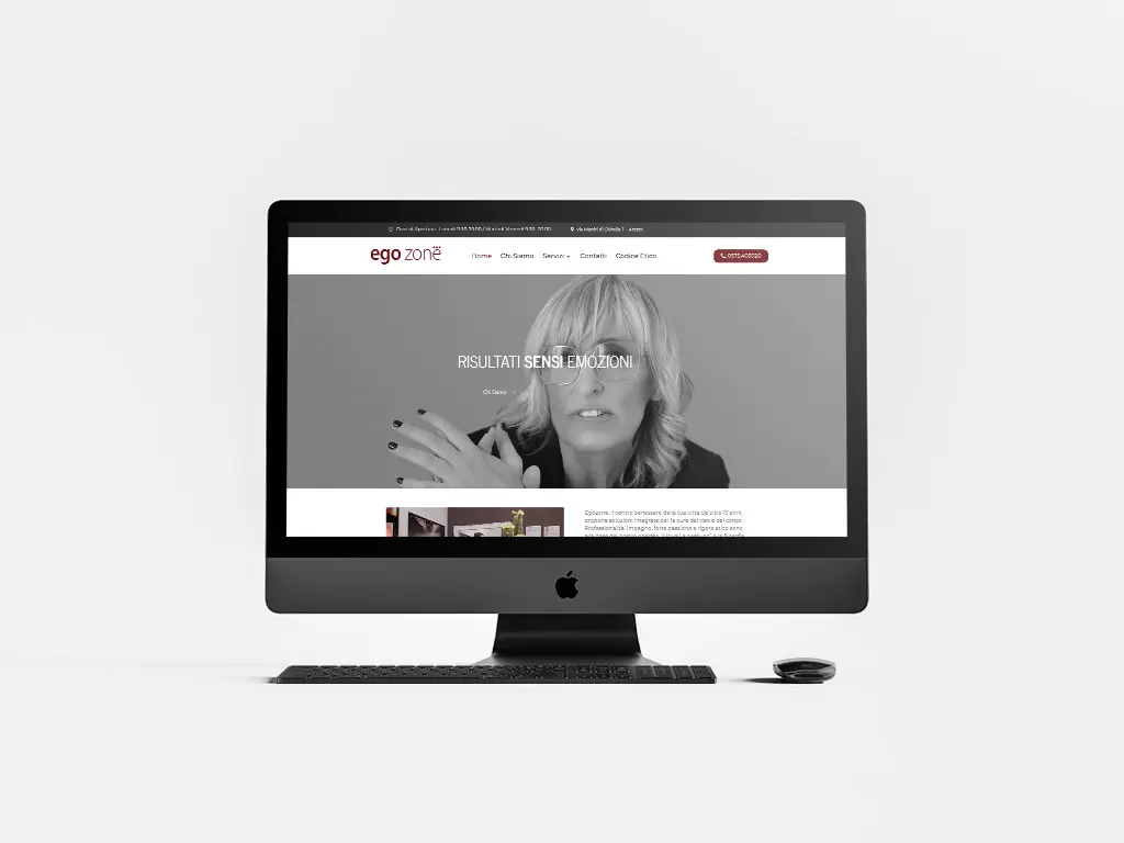 Sito web del centro estetico Egozone Benessere ad Arezzo