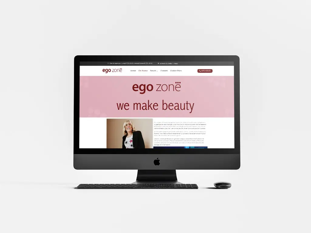 Homepage realizzata per Egozone Benessere