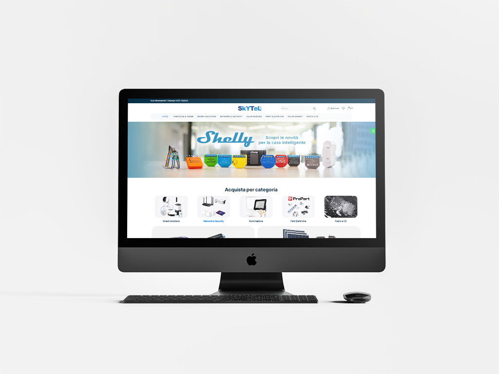 Homepage dell'e-commerce SkyTel realizzato da SC Web Agency